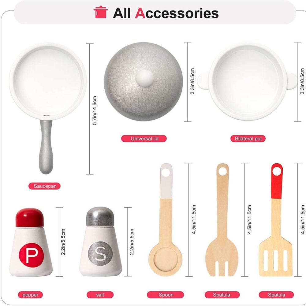 Toddler Toy Kitchen with Kitchenware Accessories: image 4