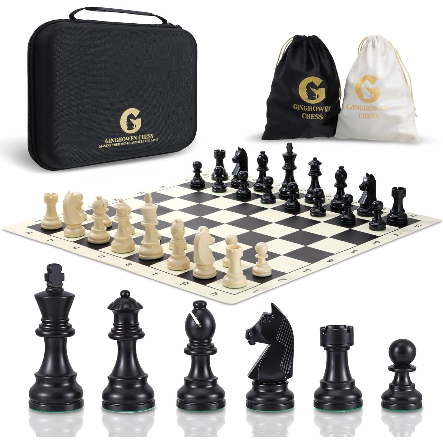 Silicone Board Chess Set 20 Inch with Weighted Pieces: image 1