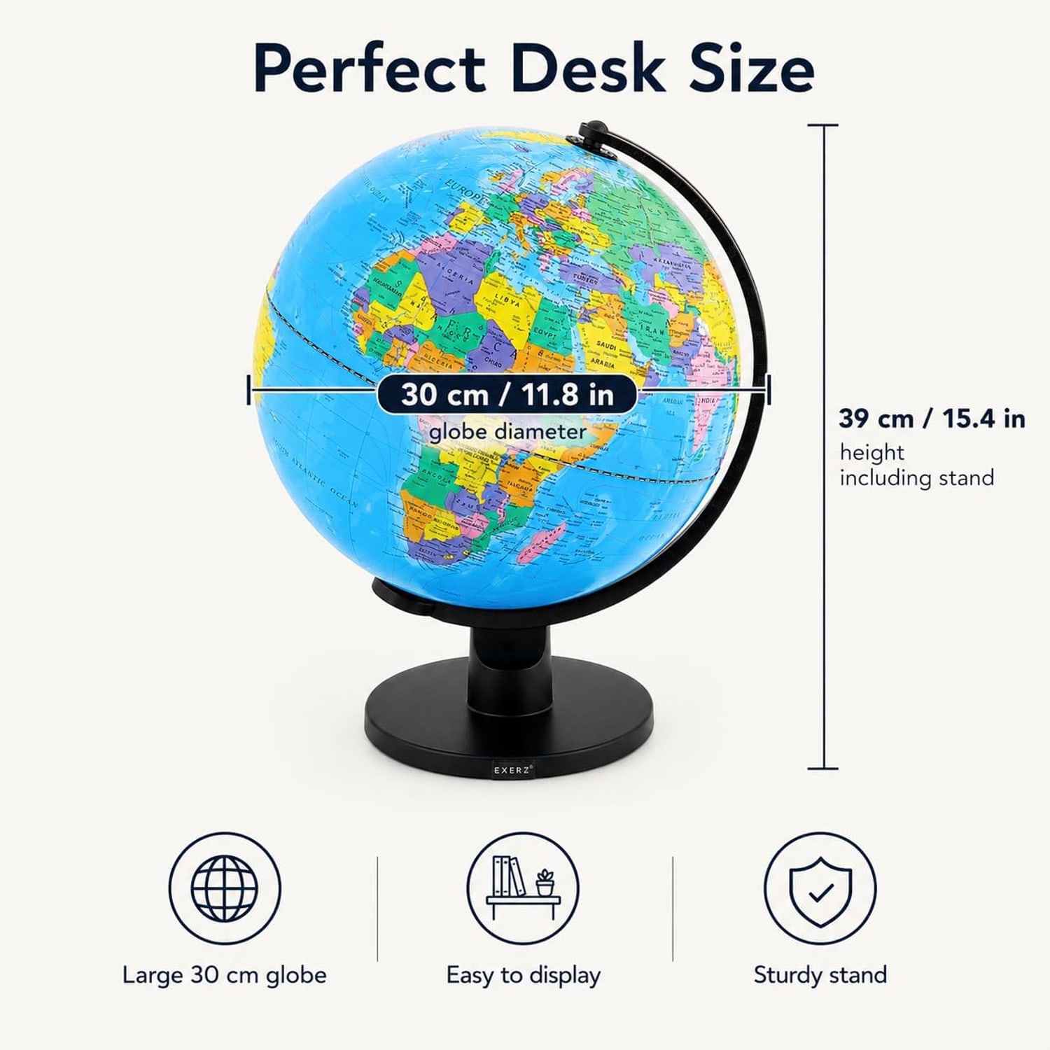 Large Educational World Globe 30cm: image 5