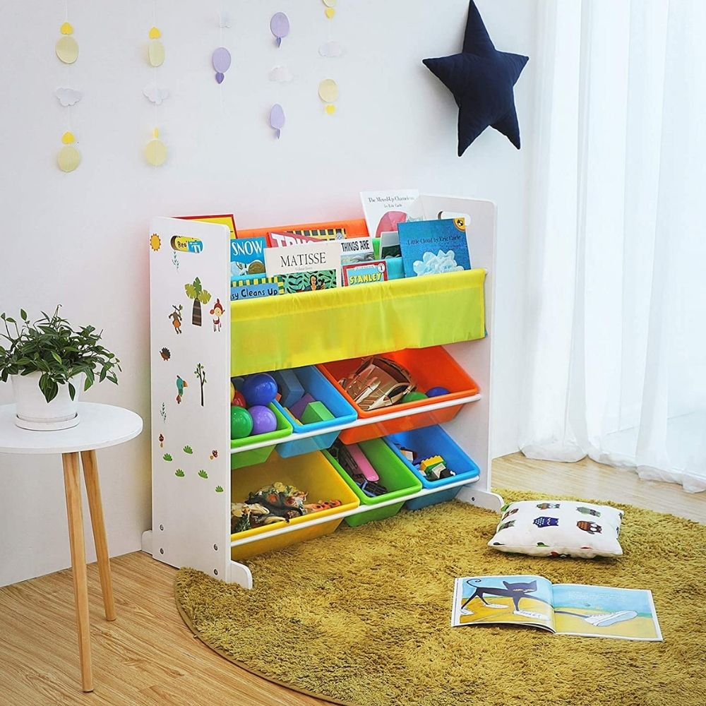 Kids Bookshelf with Toy Storage Boxes: image 2