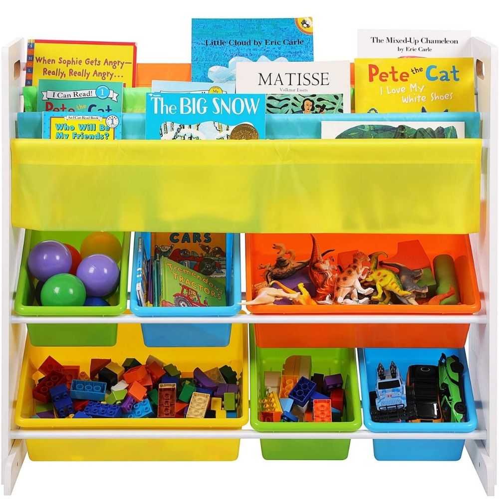 Kids Bookshelf with Toy Storage Boxes: image 4