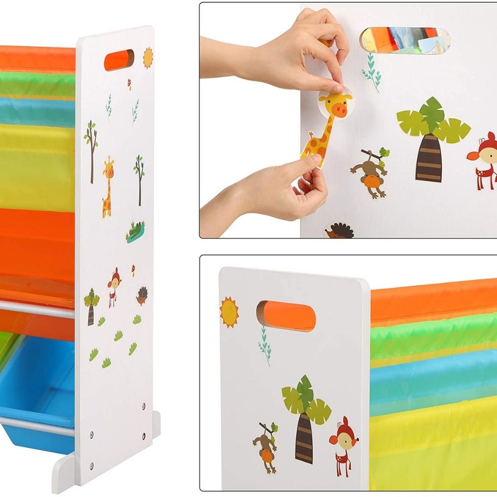 Kids Bookshelf with Toy Storage Boxes: image 10