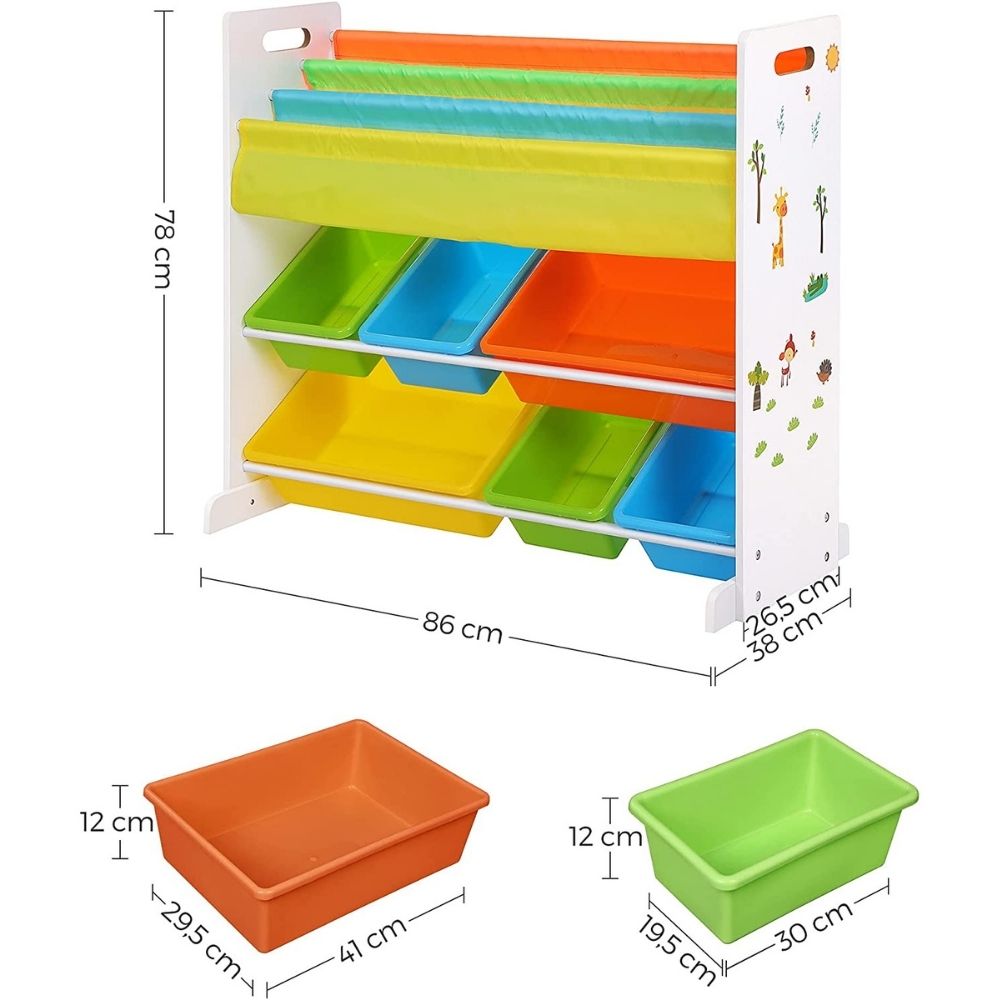 Kids Bookshelf with Toy Storage Boxes: image 12