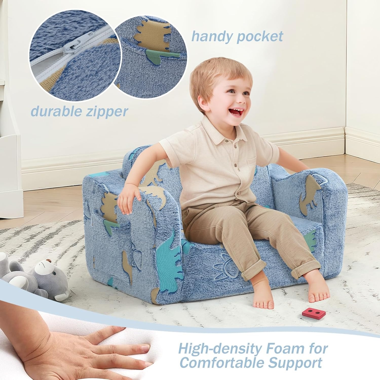 Glow Dinosaur Kids Fold Out Sofa: image 7