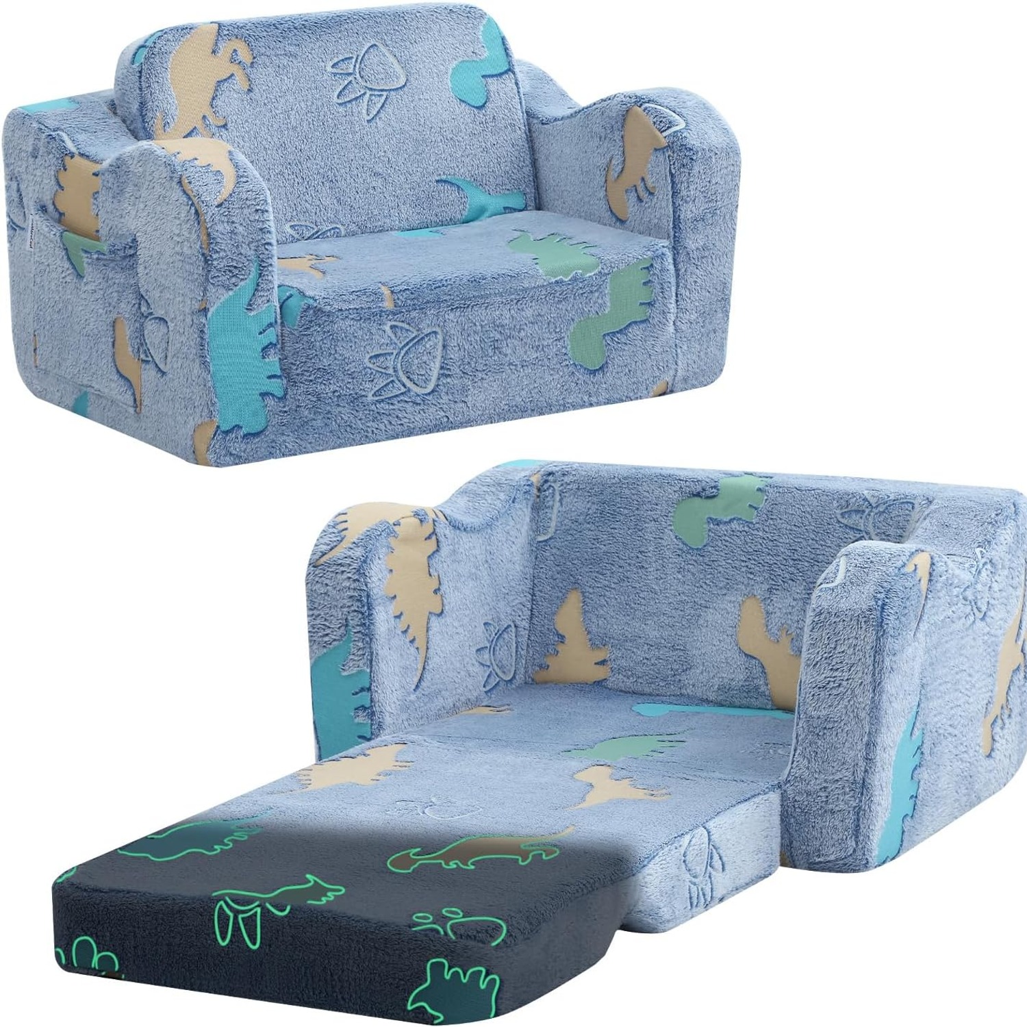 Glow Dinosaur Kids Fold Out Sofa: image 1