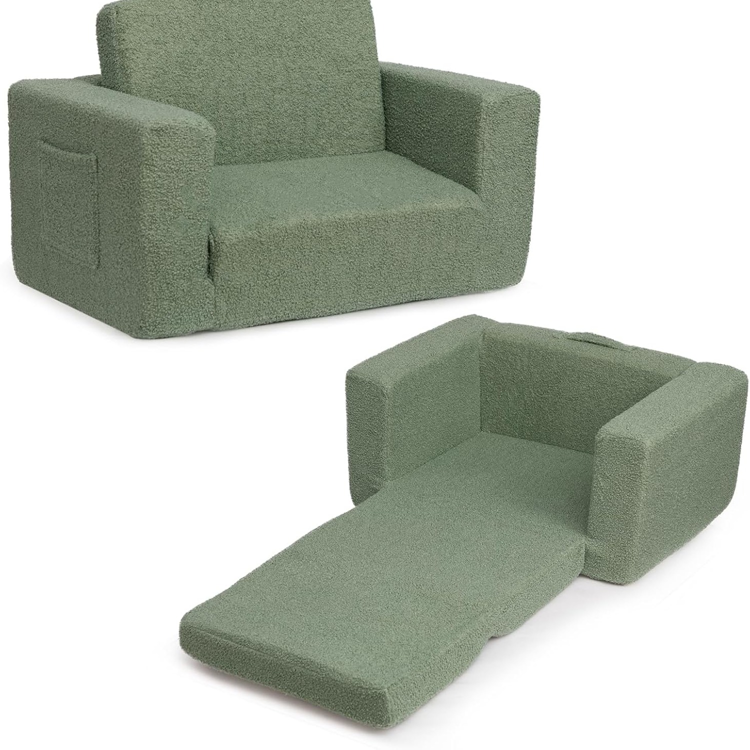 2-in-1 Sherpa Kids Sofa Bed: image 2