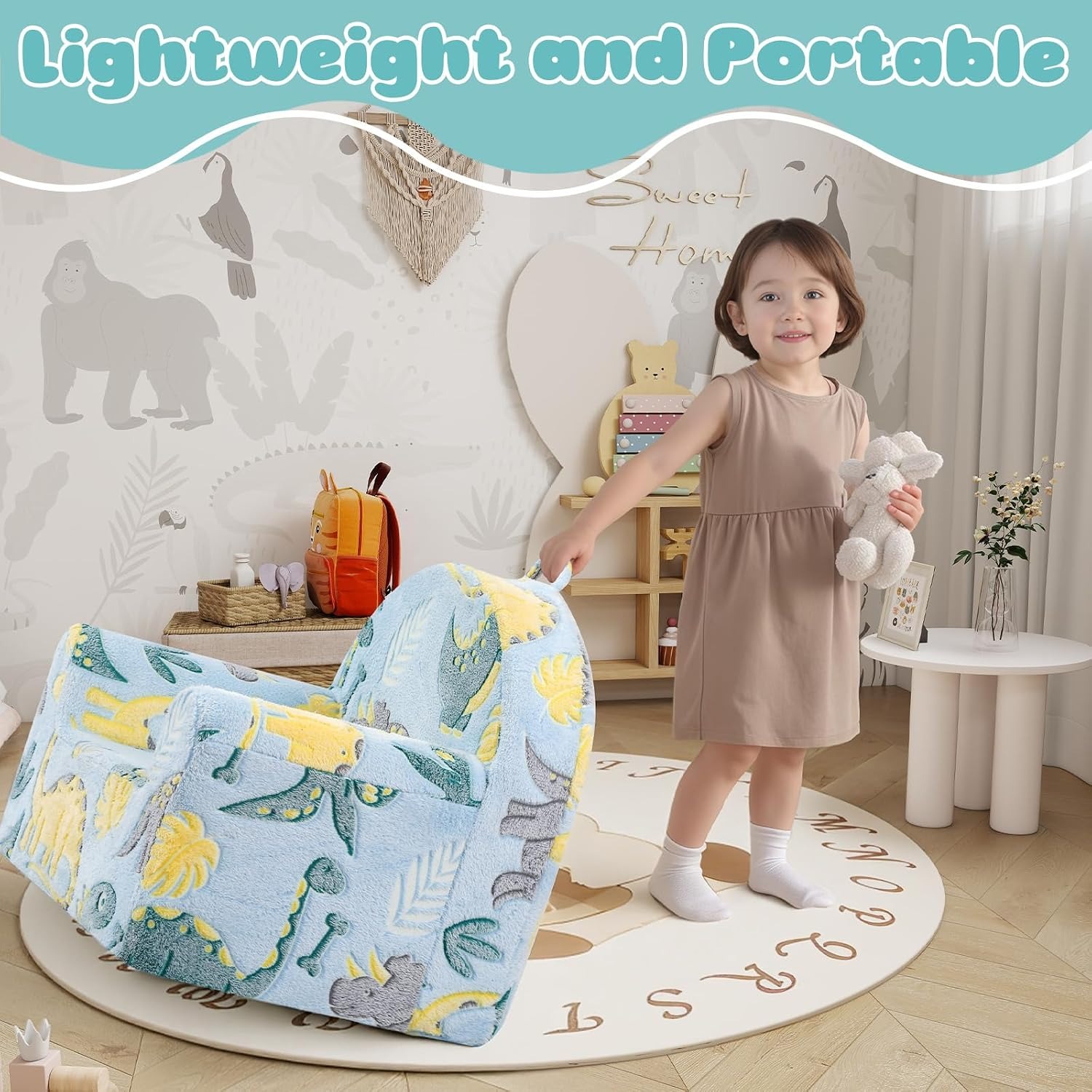 Blue Dinosaur Toddler Armchair