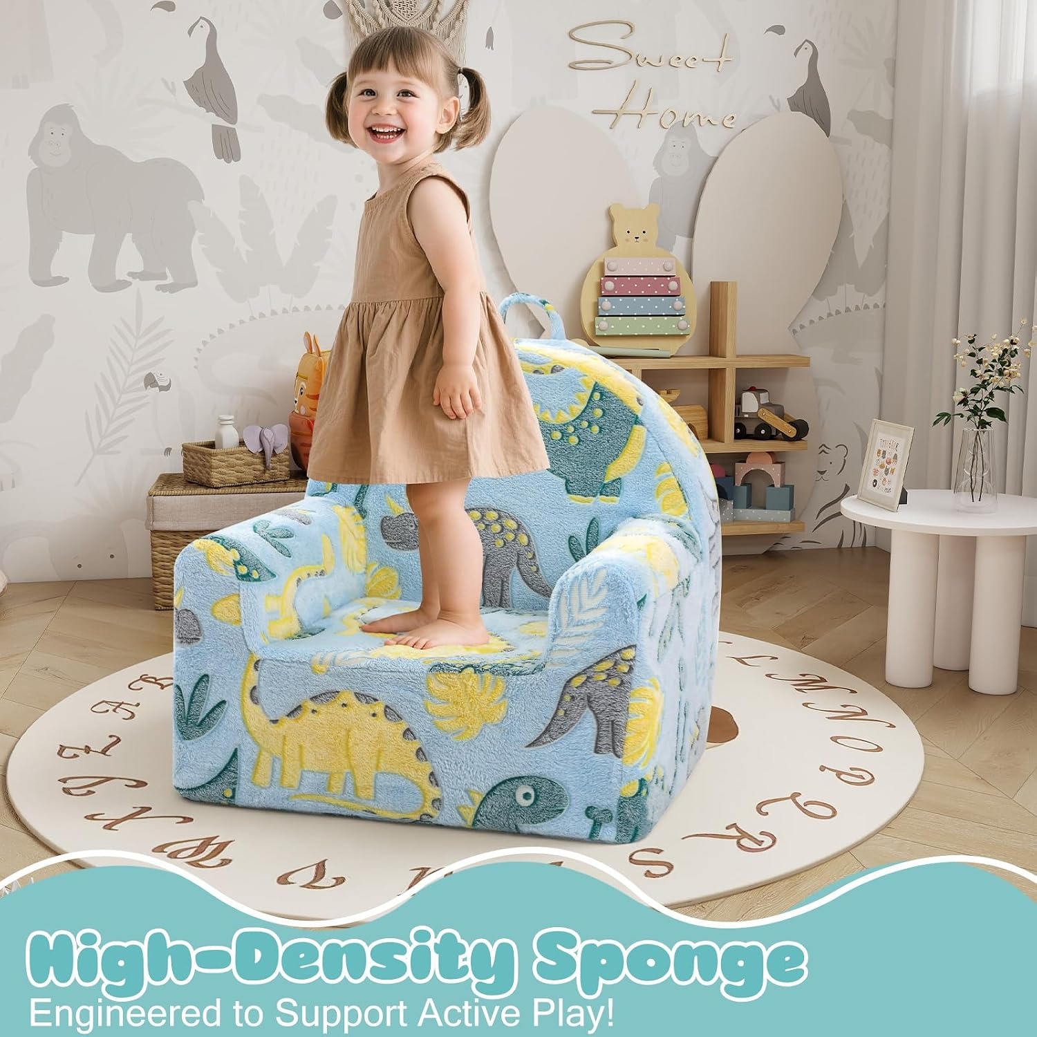 Blue Dinosaur Toddler Armchair: image 7