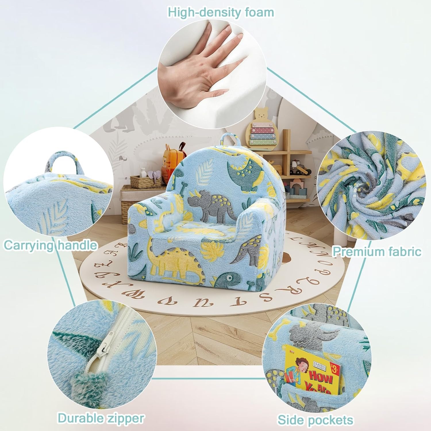Blue Dinosaur Toddler Armchair: image 8