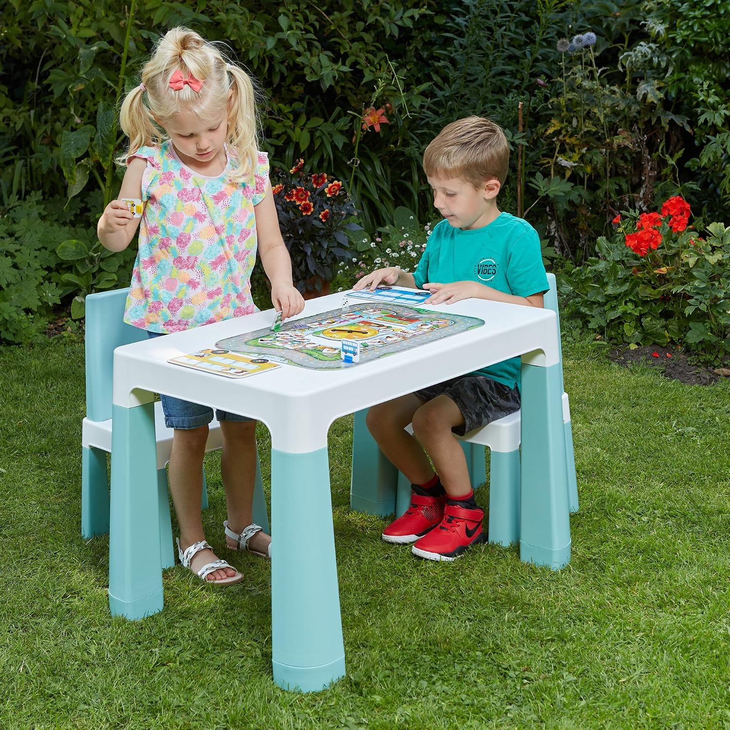 Adjustable Kids Table and Two Chairs