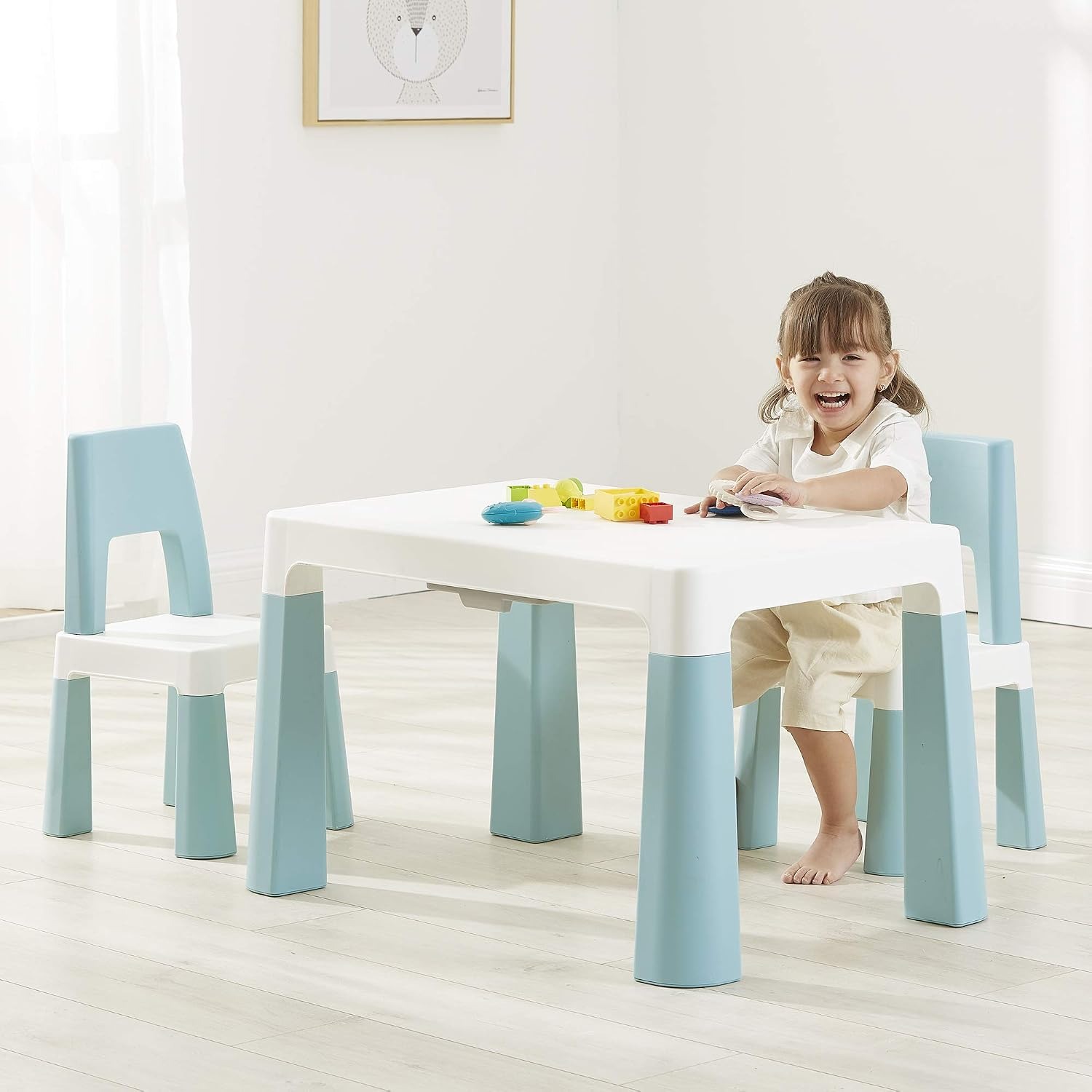 Adjustable Kids Table and Two Chairs