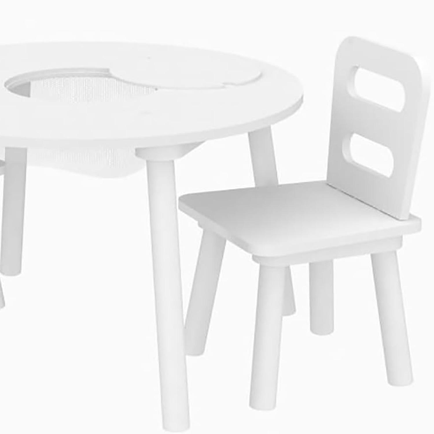 Wooden Kids Storage Table and 2 Chairs