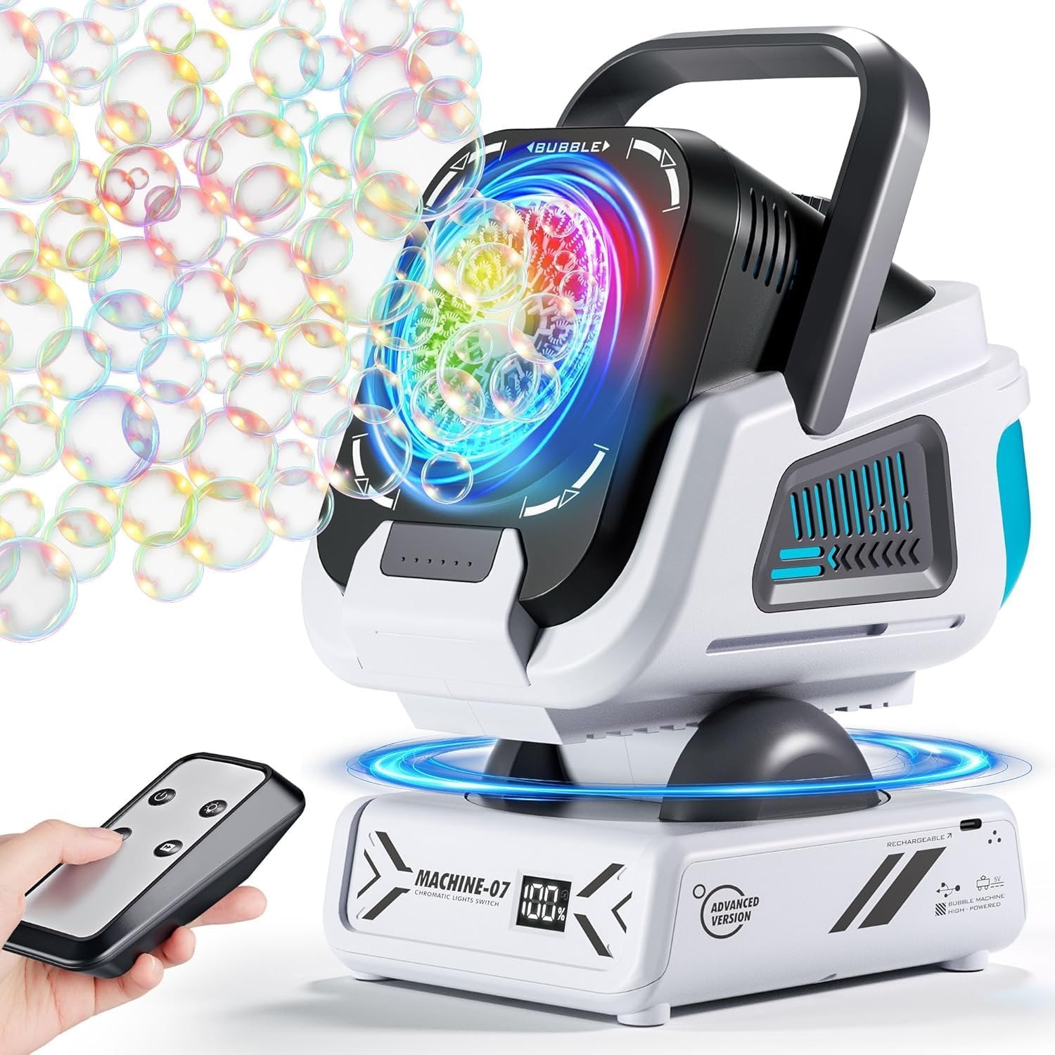Rechargeable Rotating Bubble Machine