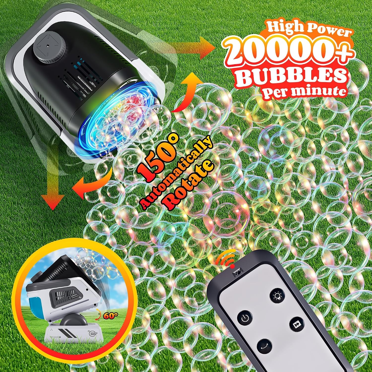 Rechargeable Rotating Bubble Machine: image 4
