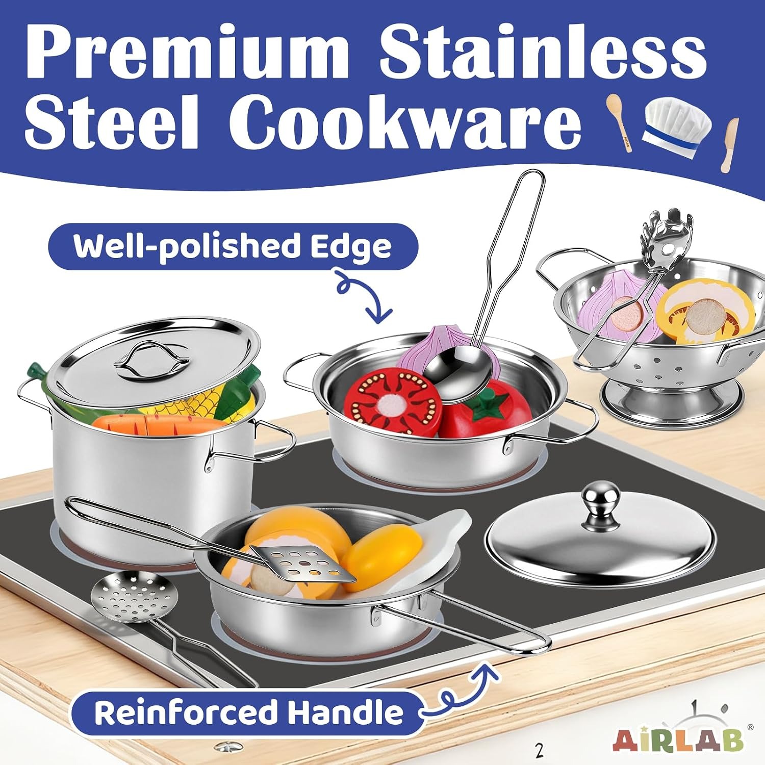 Kids Pots and Pans with Wooden Food: image 4