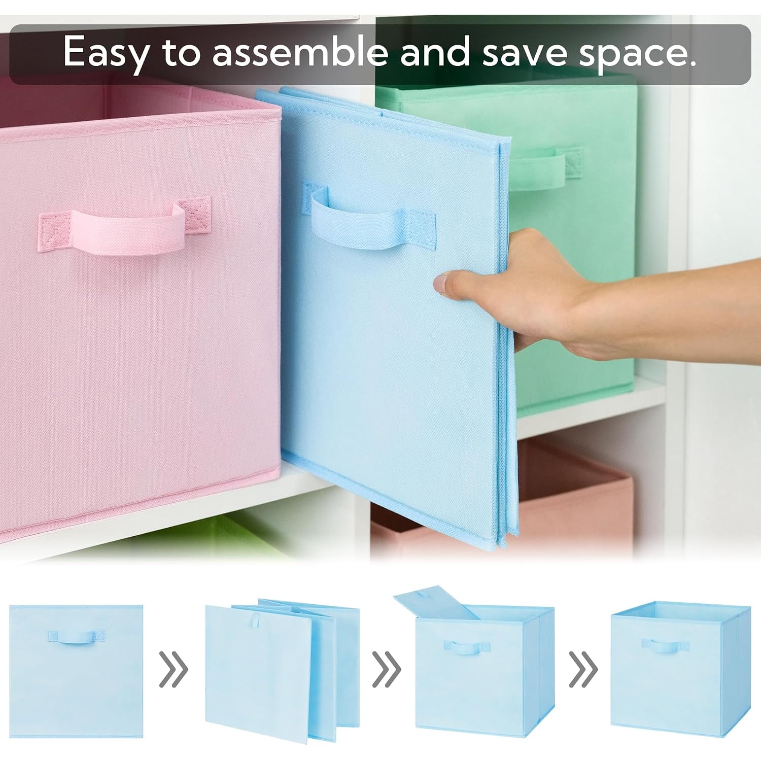 Colourful Cube Storage Bins (6 Pack): image 4