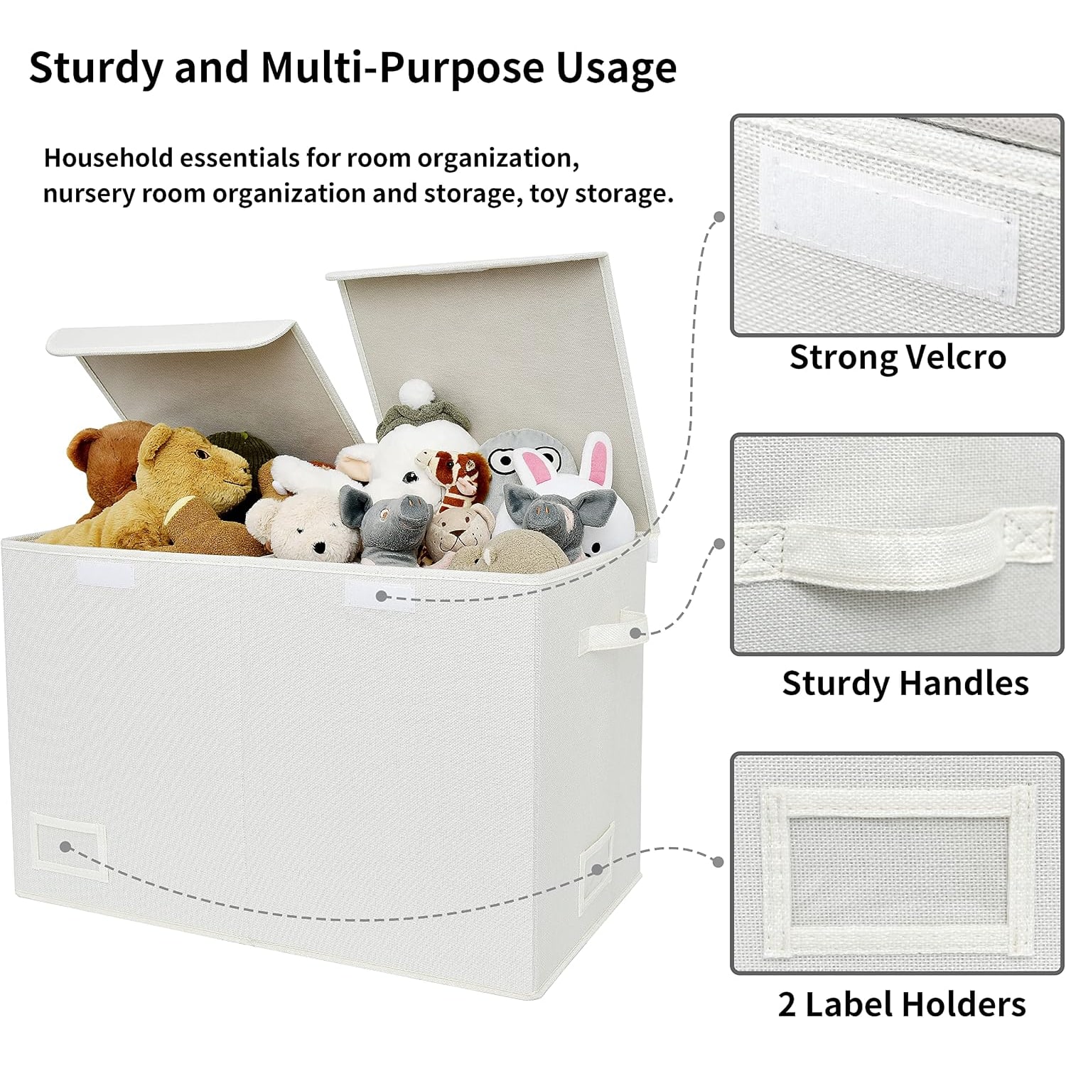 Large Toy Storage Box with Lid and Divider: image 3