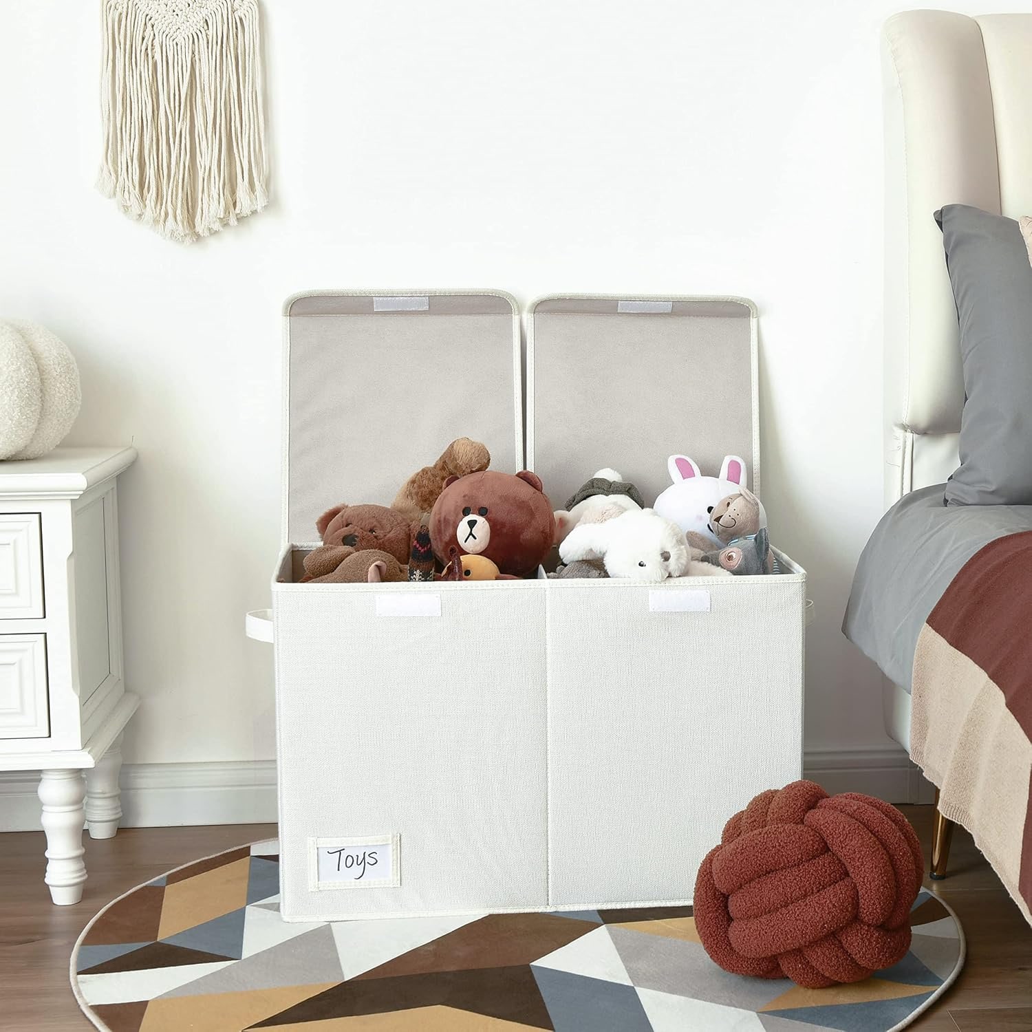 Large Toy Storage Box with Lid and Divider: image 6