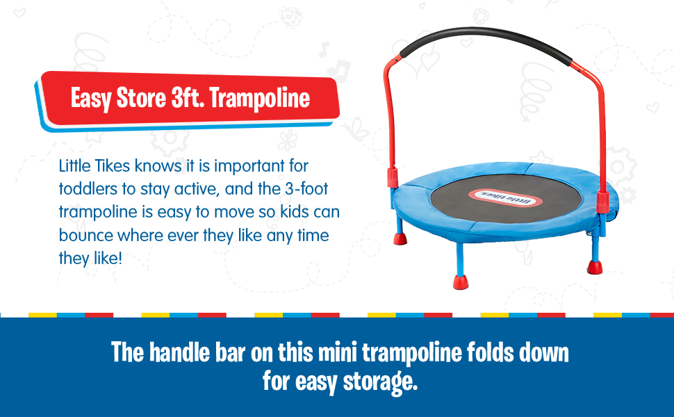 Kids 3-Foot Trampoline with Fold-Down Handlebar: image 11
