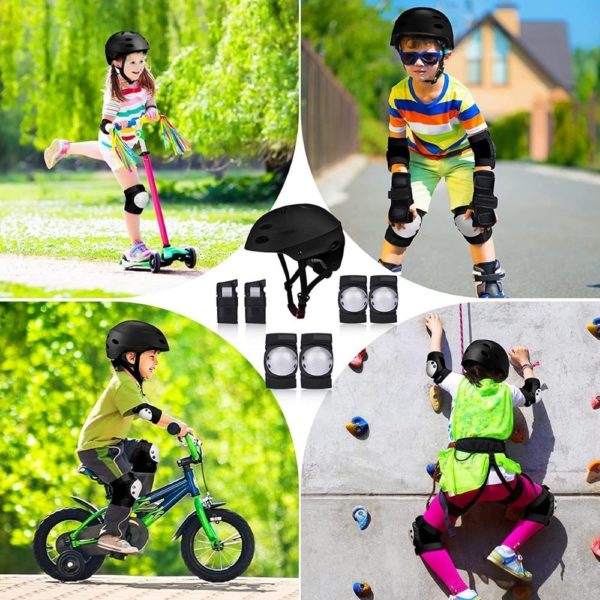 buy kids bike helmet black set