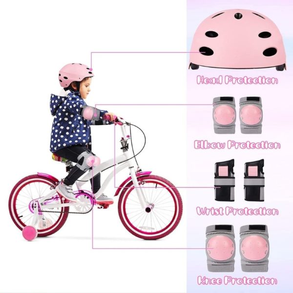 buy kids bike helmet pink set