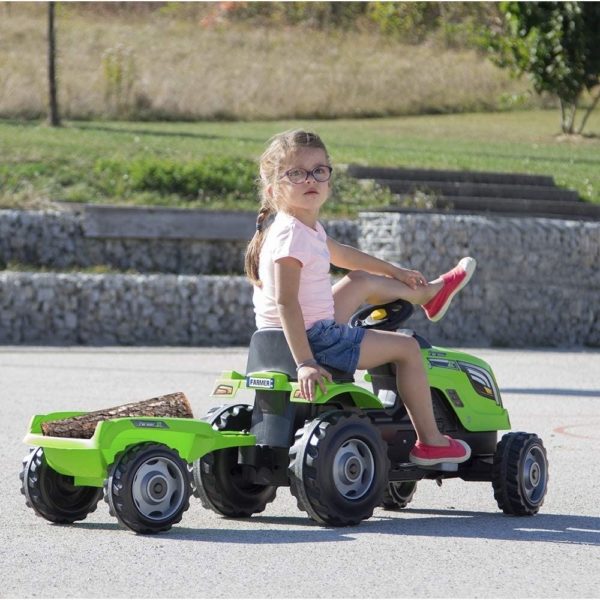 buy green tractor and trailer for children
